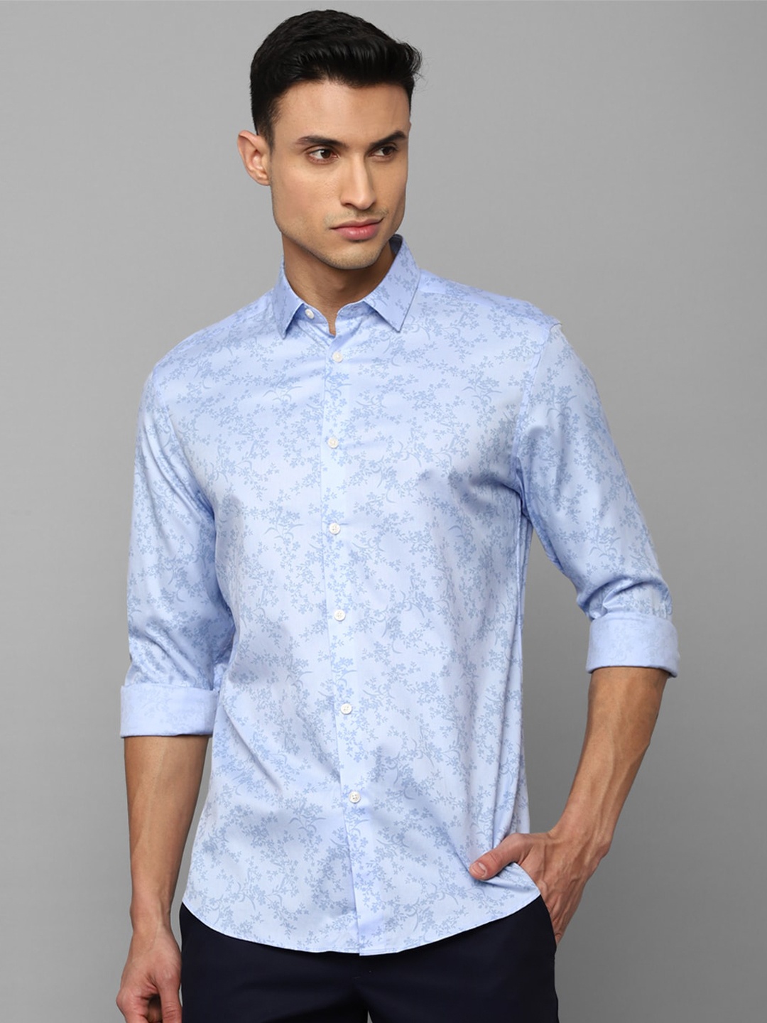 

Louis Philippe Sport Floral Printed Casual Cotton Shirt, Blue