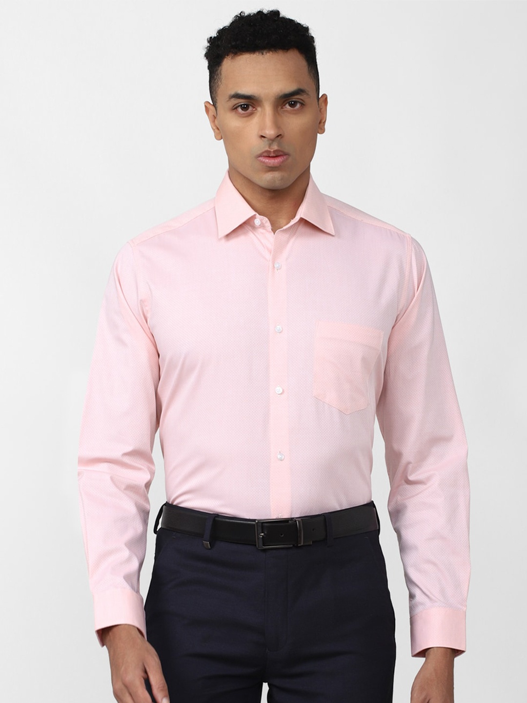 

Van Heusen Men Printed Formal Cotton Shirt, Pink