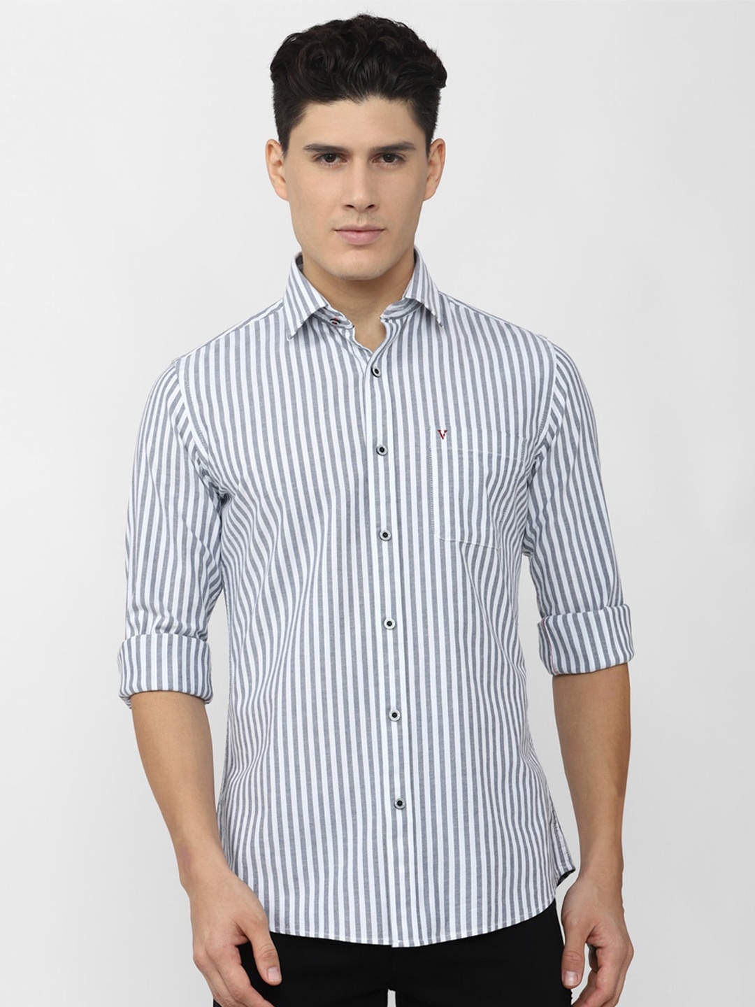

Van Heusen Sport Striped Cotton Casual Shirt, Grey