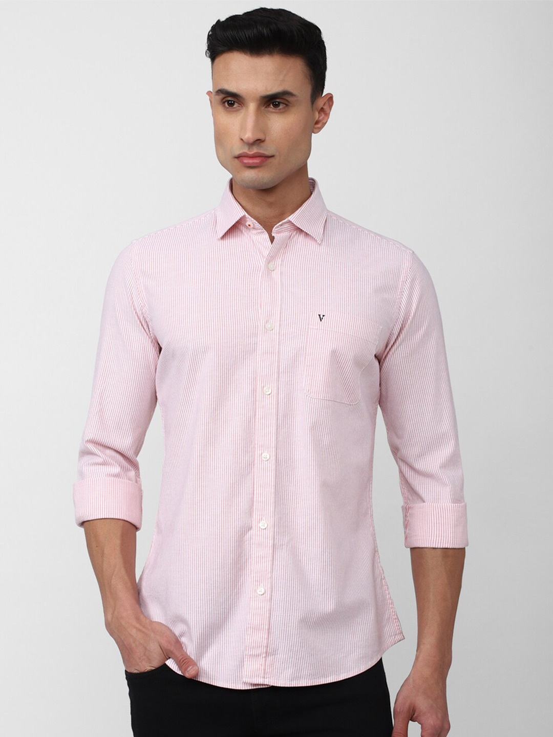 

Van Heusen Sport Striped Cotton Casual Shirt, Pink