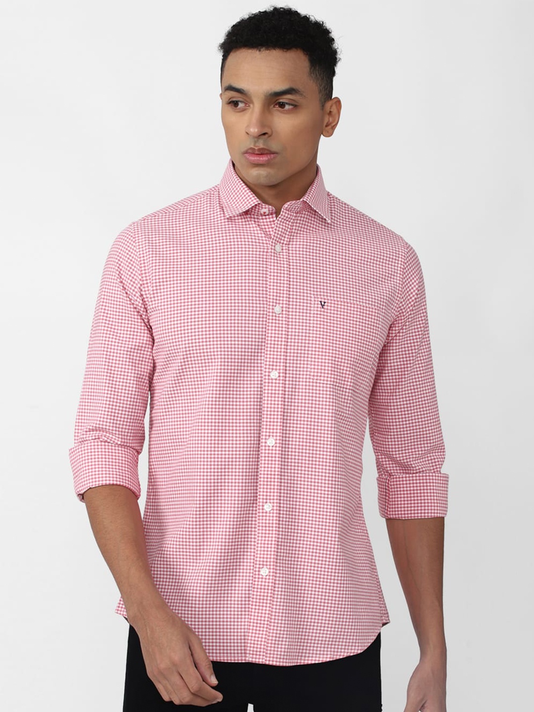 

Van Heusen Sport Micro Checked Slim Fit Pure Cotton Casual Shirt, Pink