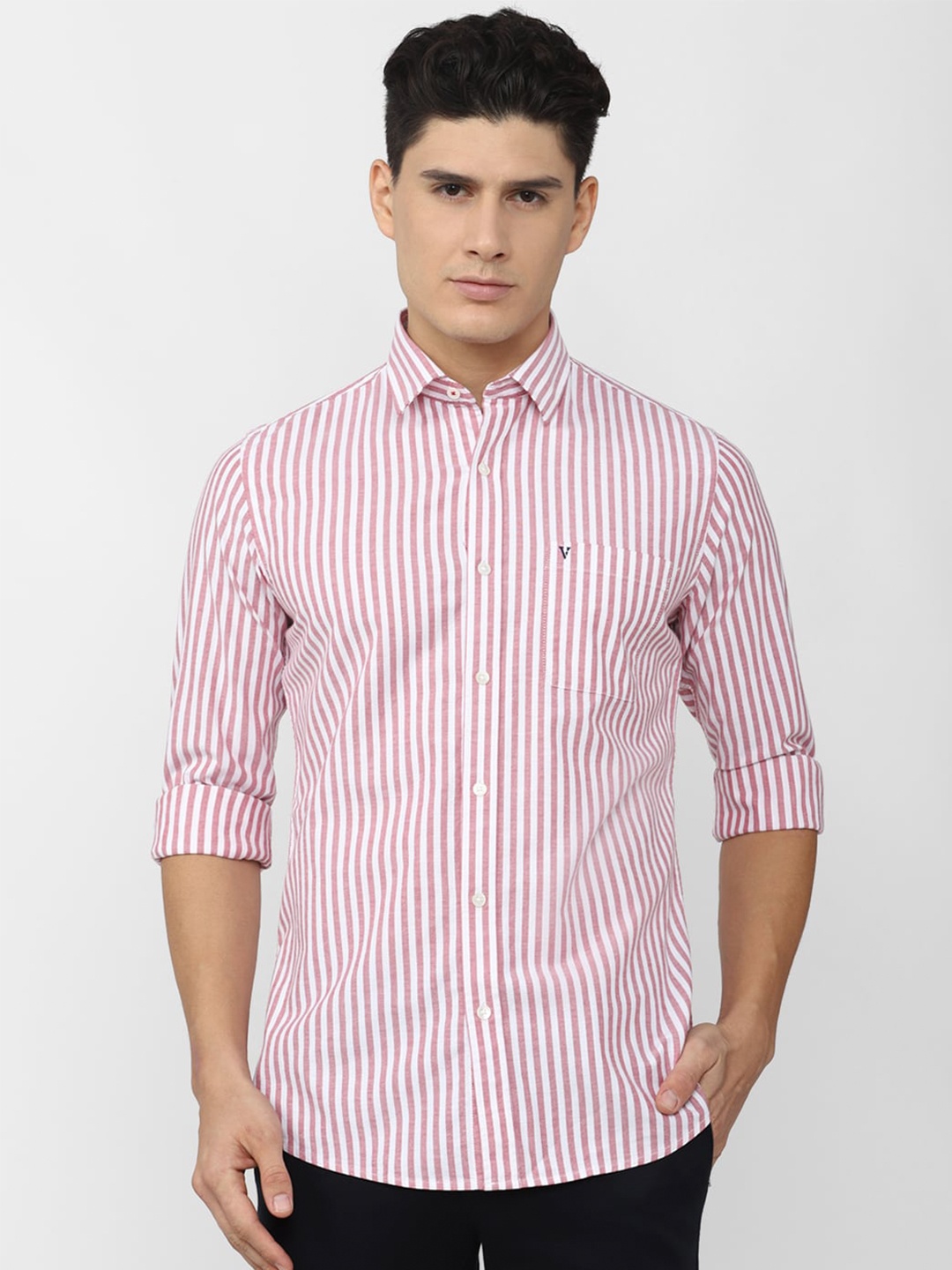 

Van Heusen Sport Slim Fit Striped Casual Shirt, Pink