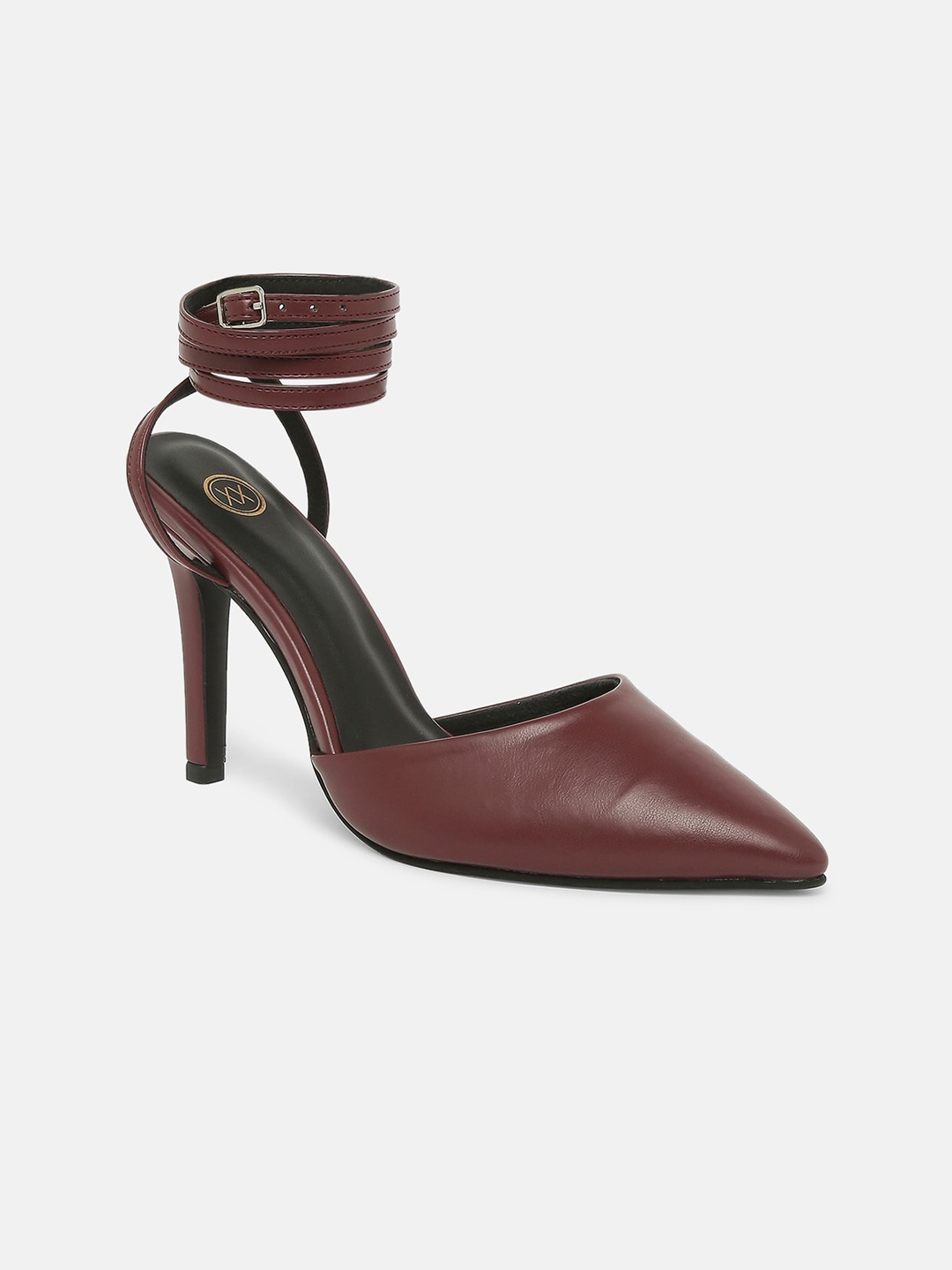 

20Dresses Women Party Stilettos Pumps with Buckles, Maroon