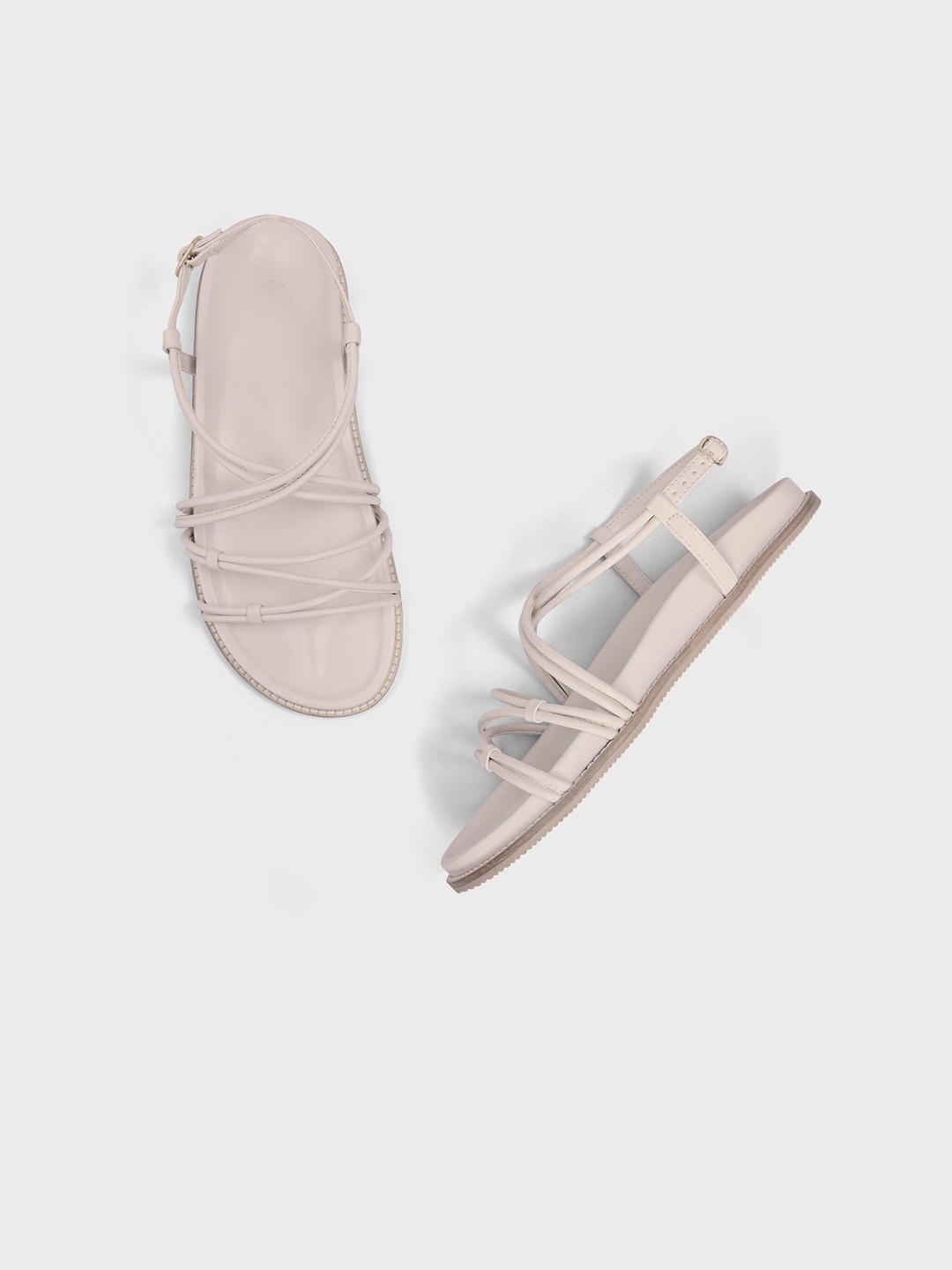 

20Dresses Strappy Open Toe Flats, Off white