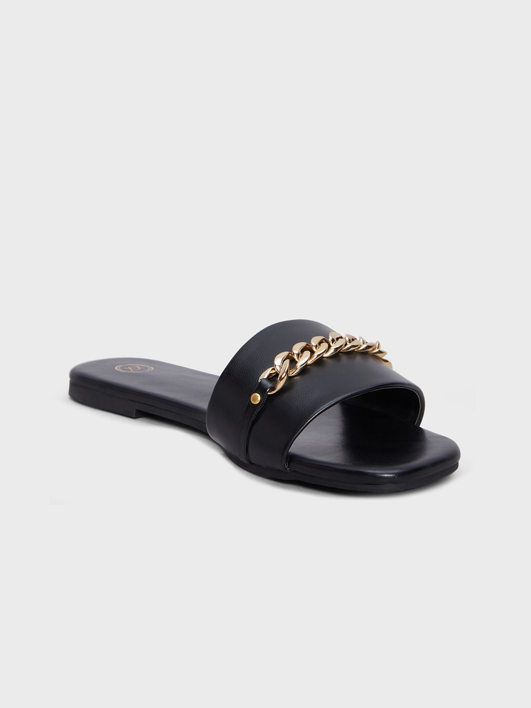 

20Dresses Women Open Toe Embellished Slider Flats, Black