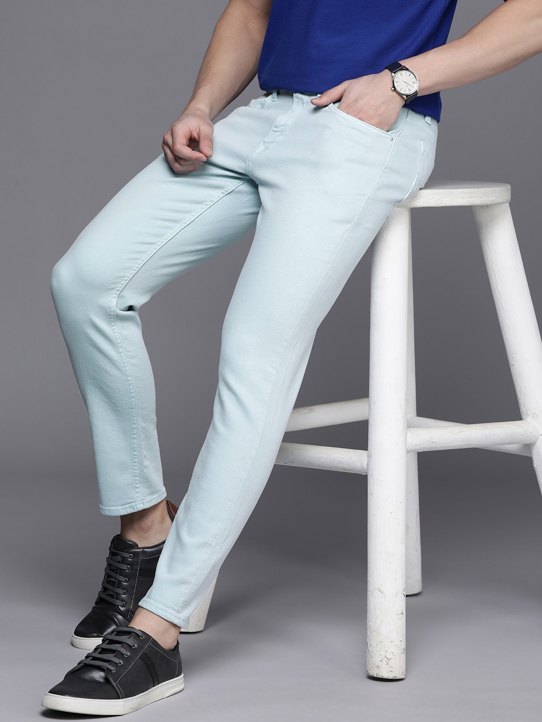 

Louis Philippe Jeans Men Smart Skinny Fit Stretchable Jeans, Blue