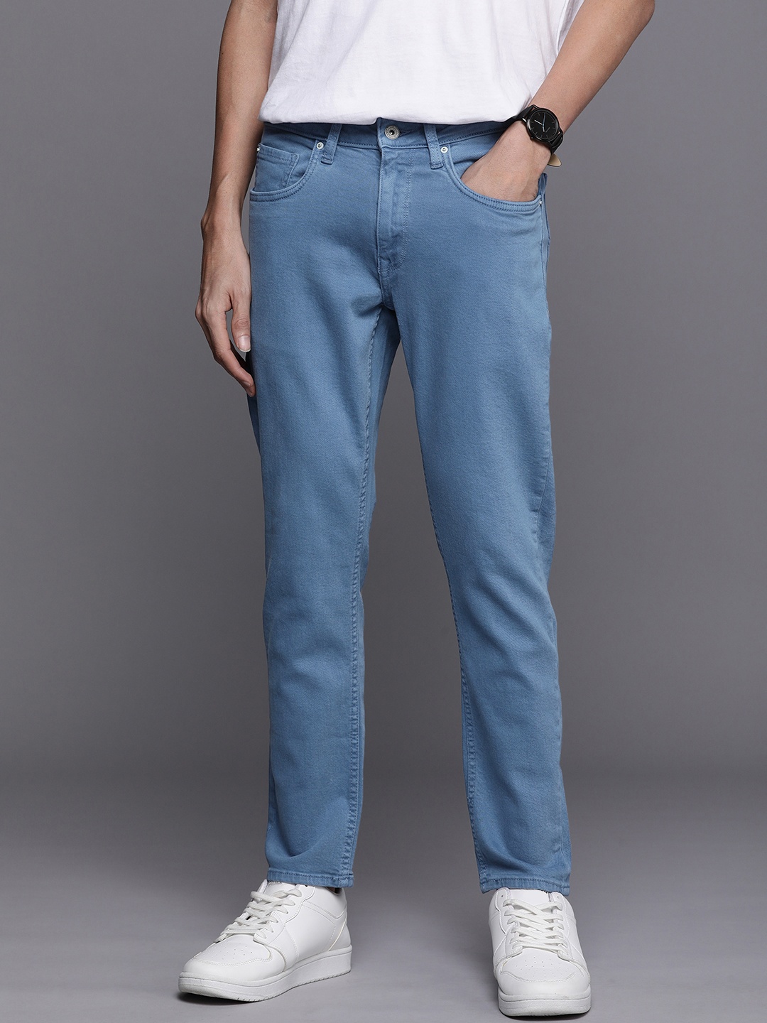 

Louis Philippe Jeans Men Smart Skinny Fit Mid-Rise Stretchable Jeans, Blue