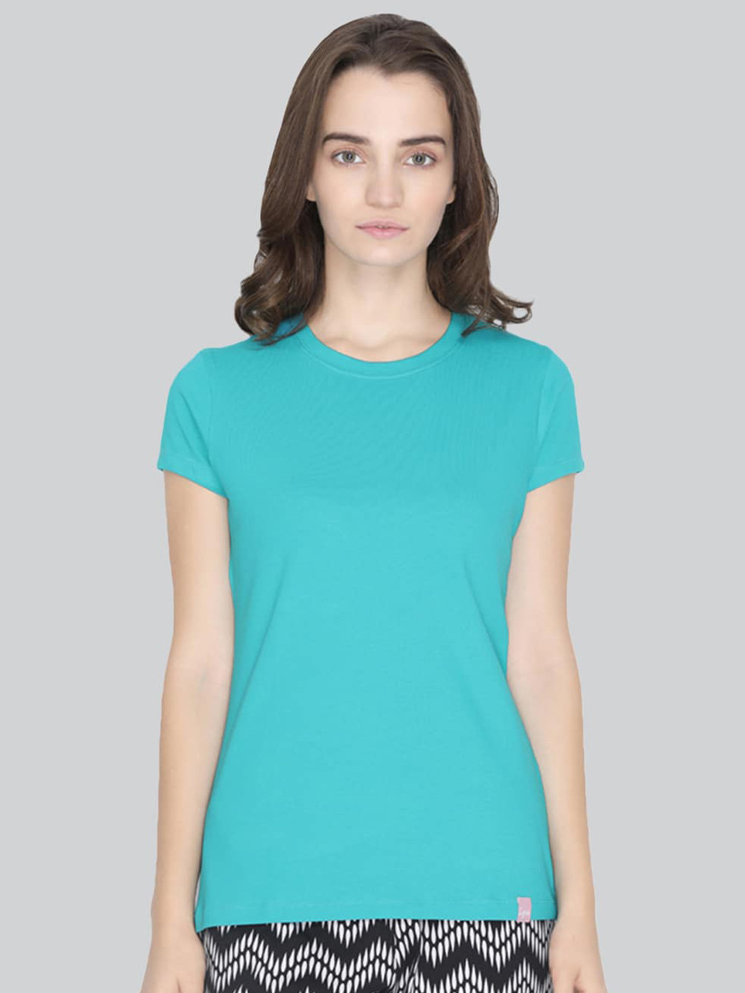 

LYRA Cap Sleeve Round Neck Bio Finish Running T-shirt, Turquoise blue