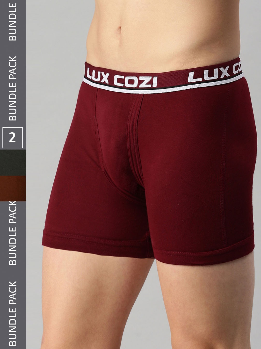 

Lux Cozi Pack Of 3 Logo Printed Detail Trunks COZI_INTLOCK_DG_MRN_MST_3PC, Grey