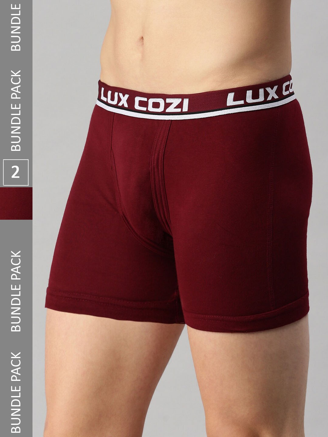 

Lux Cozi Pack Of 2 Logo Printed Detail Trunks COZI_INTLOCK_MRN_2PC, Maroon