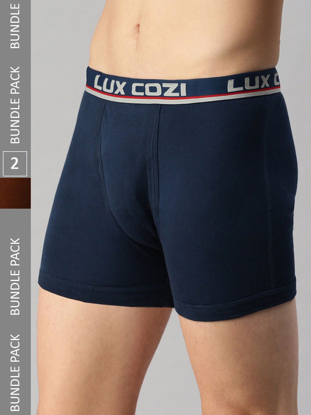 

Lux Cozi Men Pack Of 2 Logo Printed Detail Trunks COZI_INTLOCK_MBU_MST_2PC, Blue