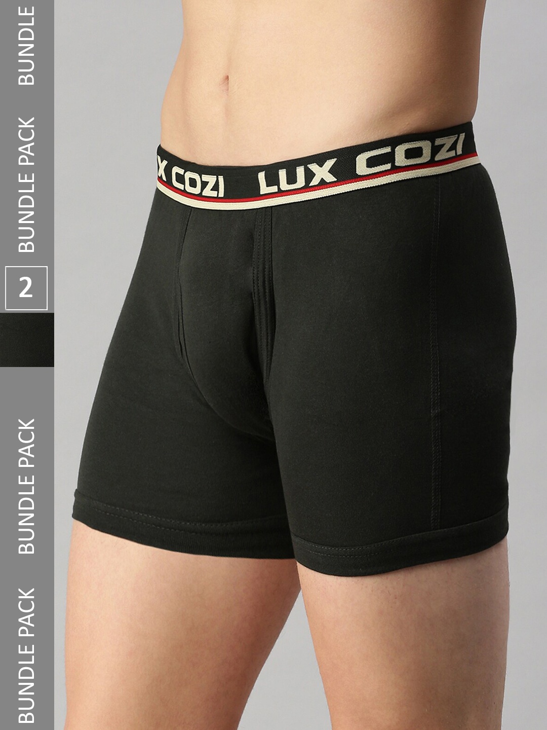 

Lux Cozi Men Pack Of 2 Solid Pure Cotton Trunks, Grey