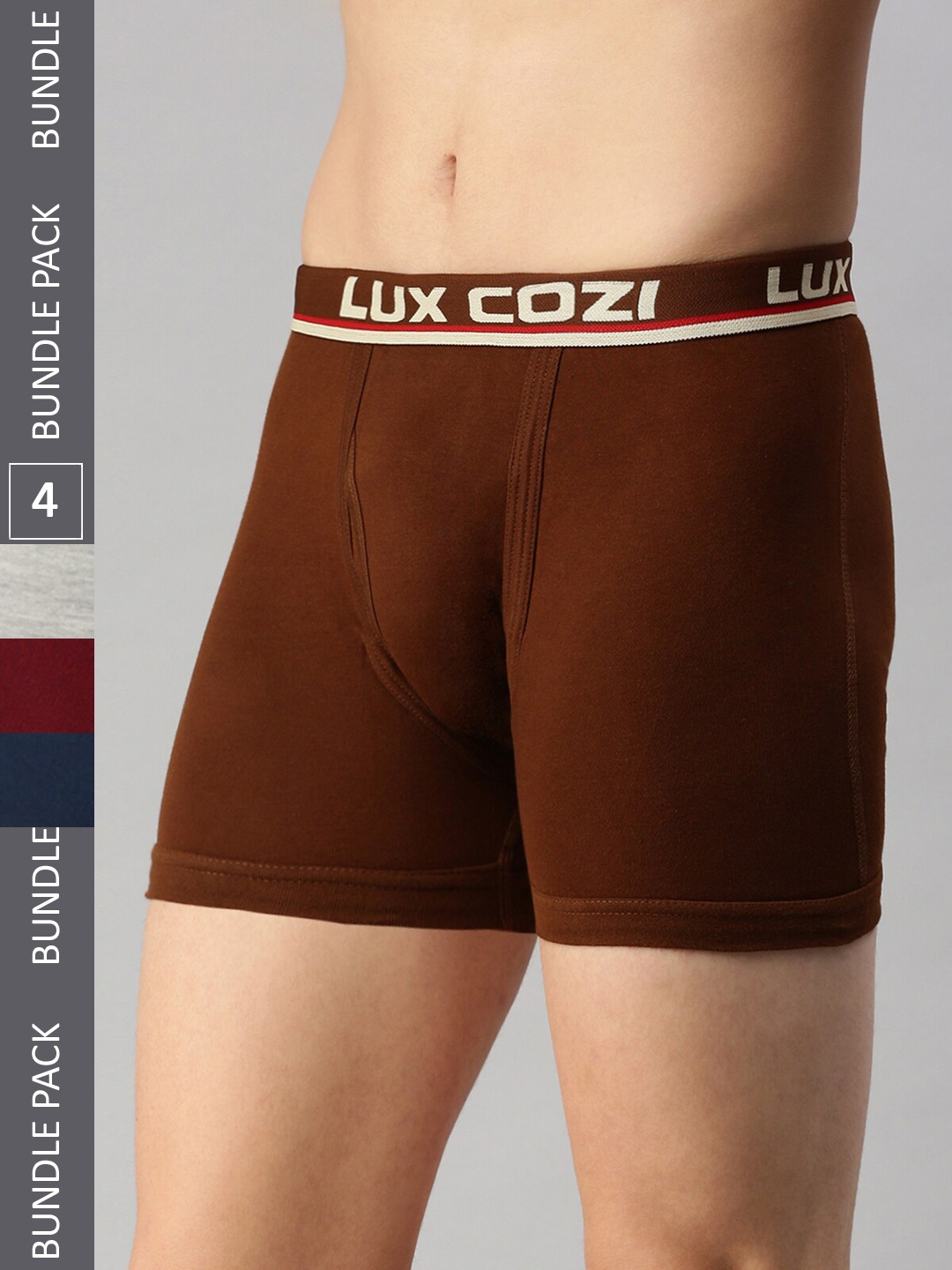 

Lux Cozi Men Pack Of 4 Assorted Outer Elastic Trunks- COZI_INTLOCK_AST_4PC