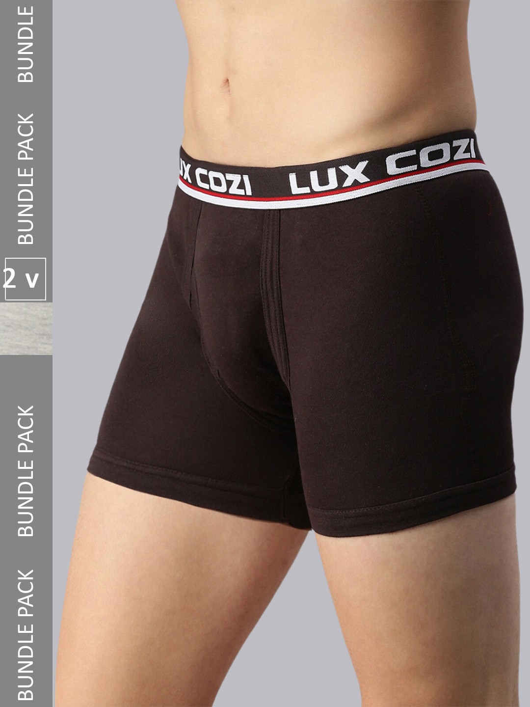 

Lux Cozi Men Pack of 2 Trunks- COZI_INTLOCK_COF_GM_2PC, Coffee brown
