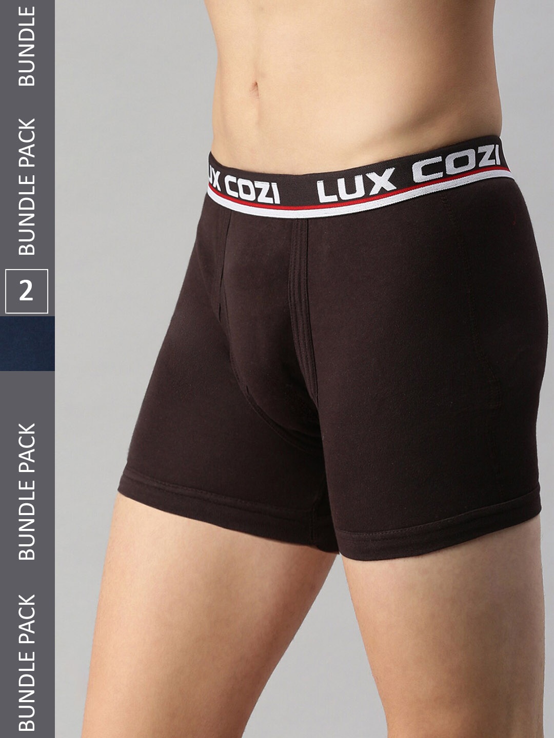 

Lux Cozi Men Pack Of 2 Logo Printed Detail Trunks COZI_INTLOCK_COF_MBU_2PC, Coffee brown