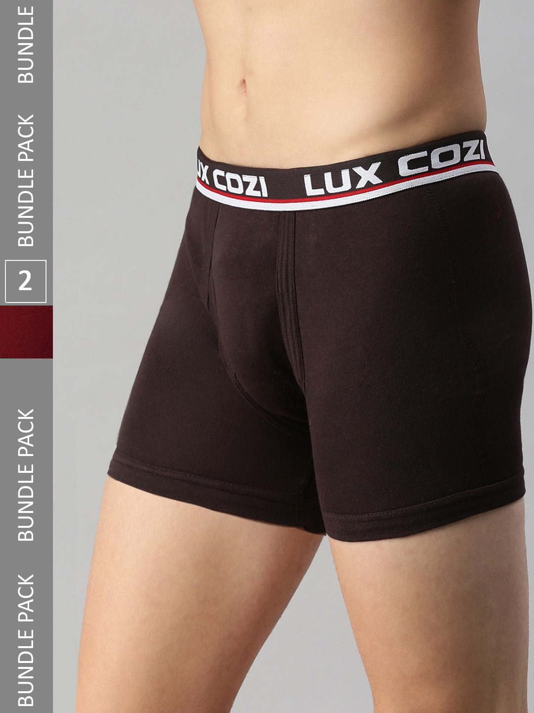 

Lux Cozi Pack Of 2 Logo Printed Detail Breathable Trunks COZI_INTLOCK_COF_MRN, Coffee brown