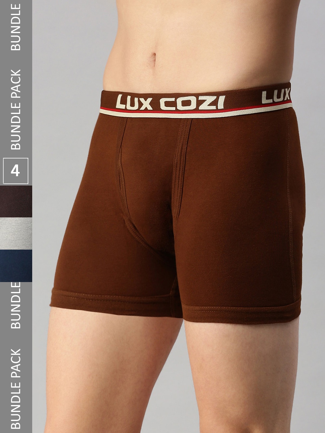 

Lux Cozi Men Pack Of 4 Mid-Rise Assorted Trunks COZI_INTLOCK_AST_4PC