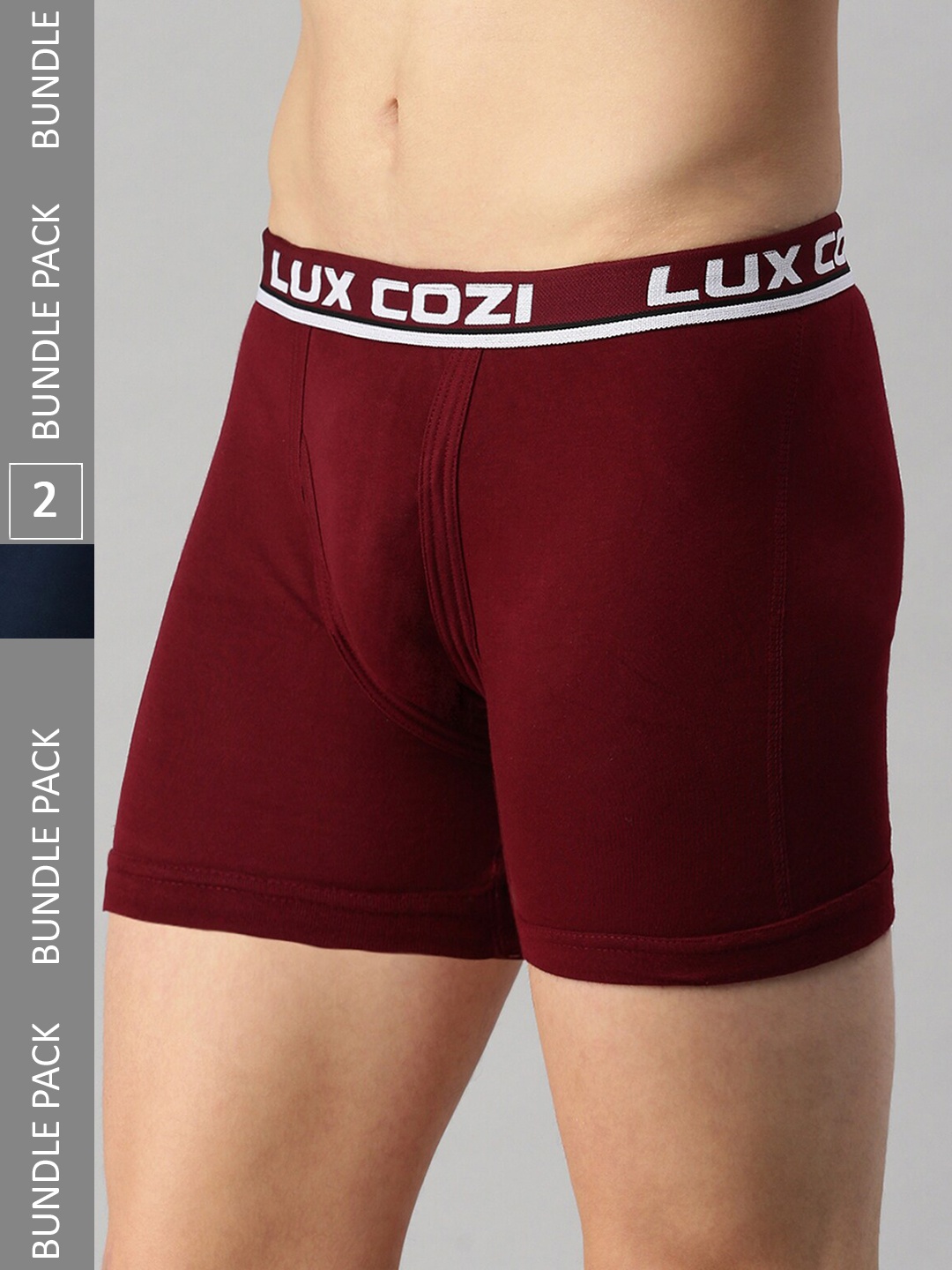 

Lux Cozi Men Pack of 2 Ribbed Breathable TrunksCOZI_INTLOCK_MRN_MBU_2PC, Maroon