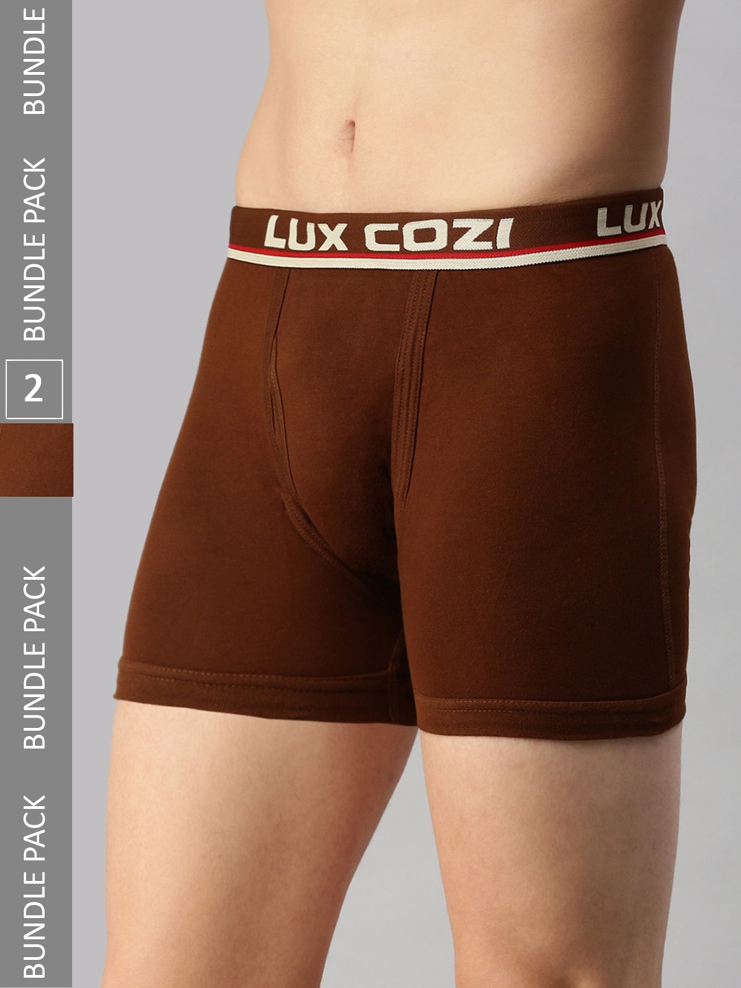 

Lux Cozi Men Pack Of 2 Logo Printed Detail Trunks, Maroon