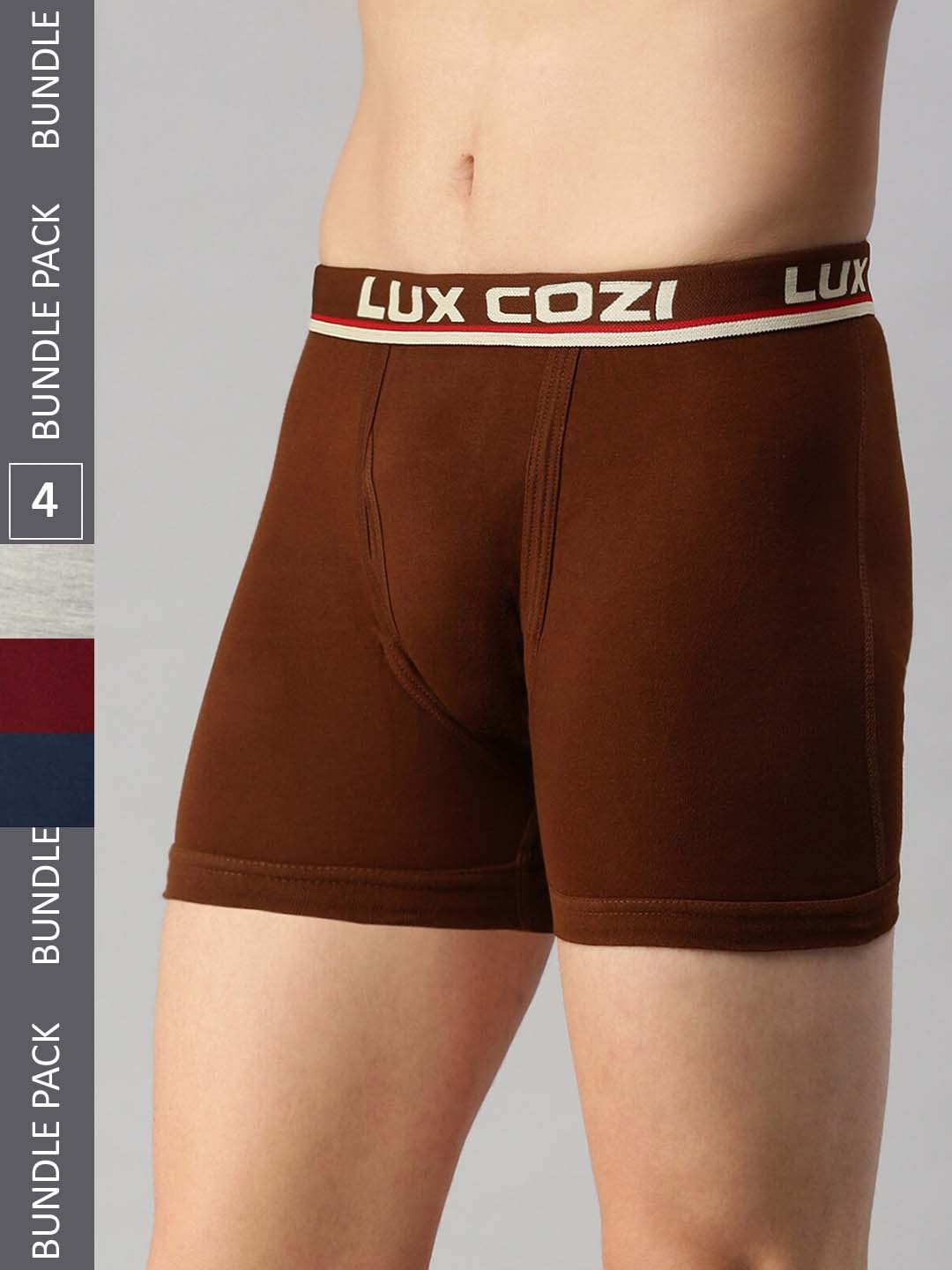 

Lux Cozi Men Pack Of 4 Assorted Breathable Trunks