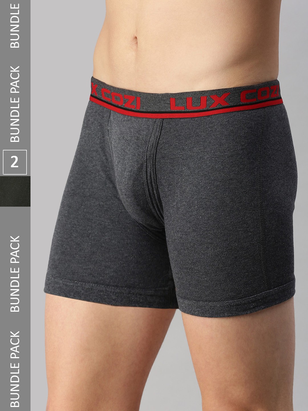 

Lux Cozi Men Pack Of 2 Outer Elastic Basic Trunks, Charcoal