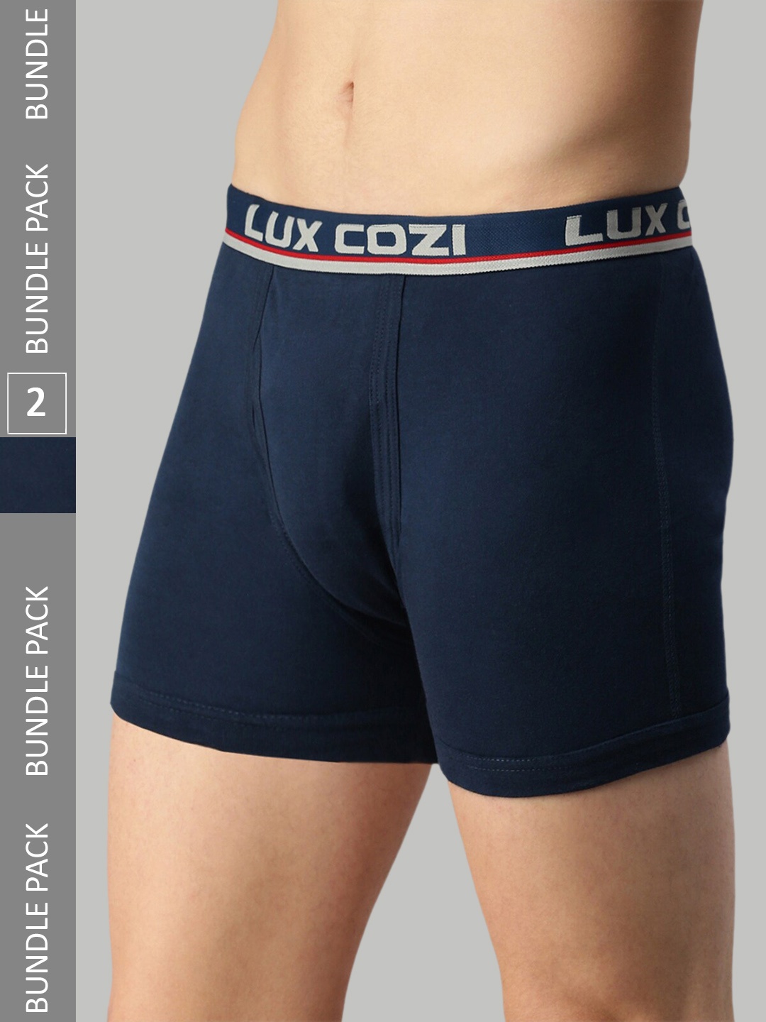 

Lux Cozi Men Pack of 2 Mid-Rise Trunks COZI_INTLOCK_MBU_2PC, Navy blue