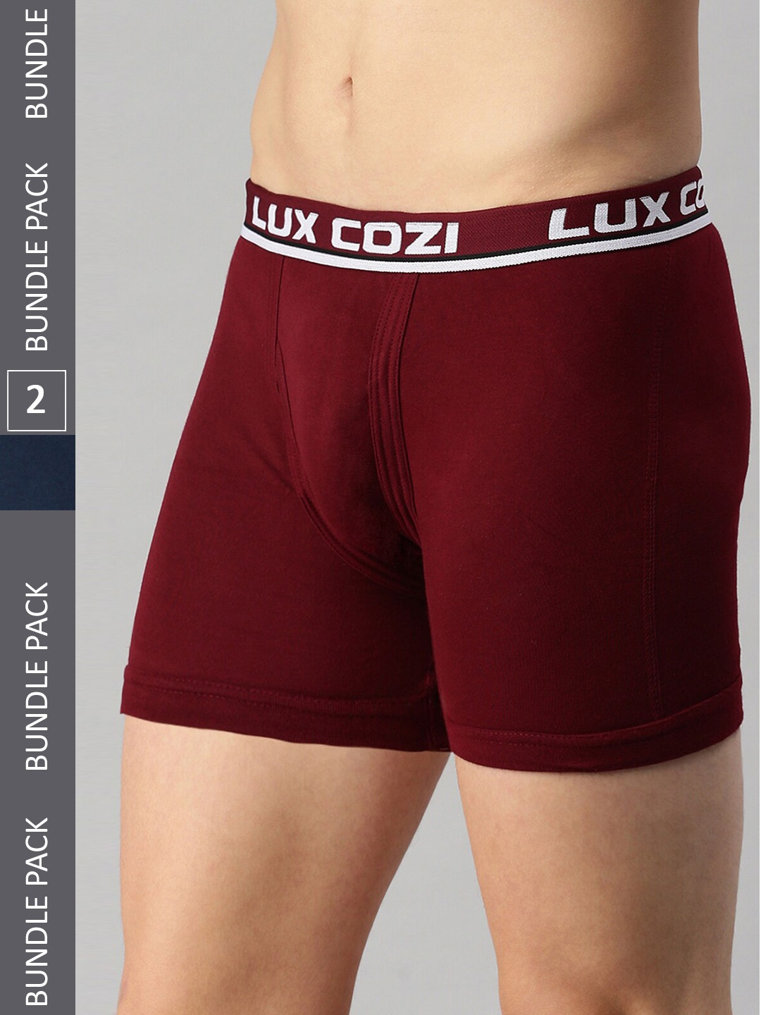 

Lux Cozi Men Pack Of 2 Mid-Rise Breathable Trunks COZI_INTLOCK_MRN_MBU_2PC, Maroon