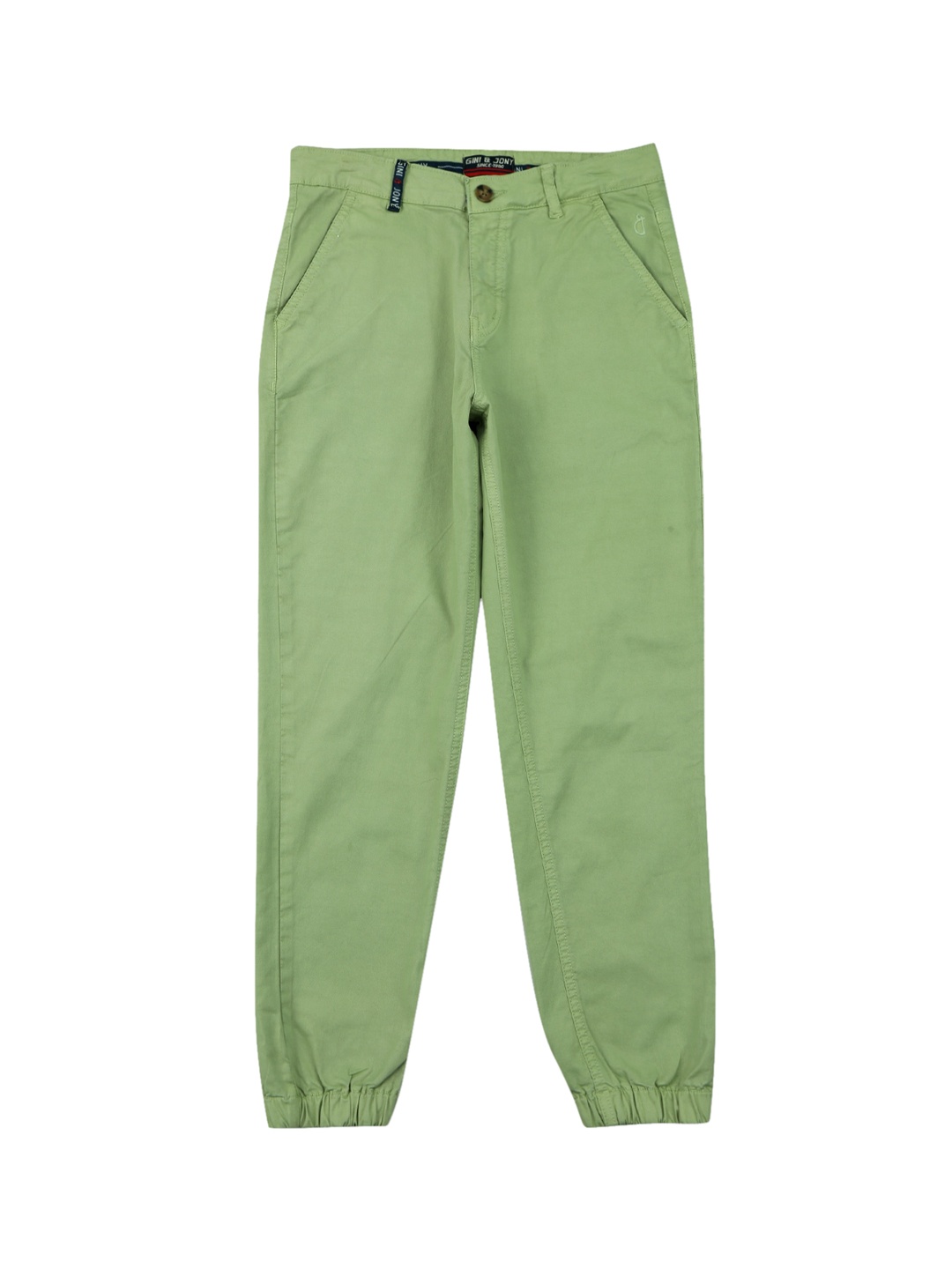 

Gini and Jony Boys Mid-Rise Cotton Joggers, Green