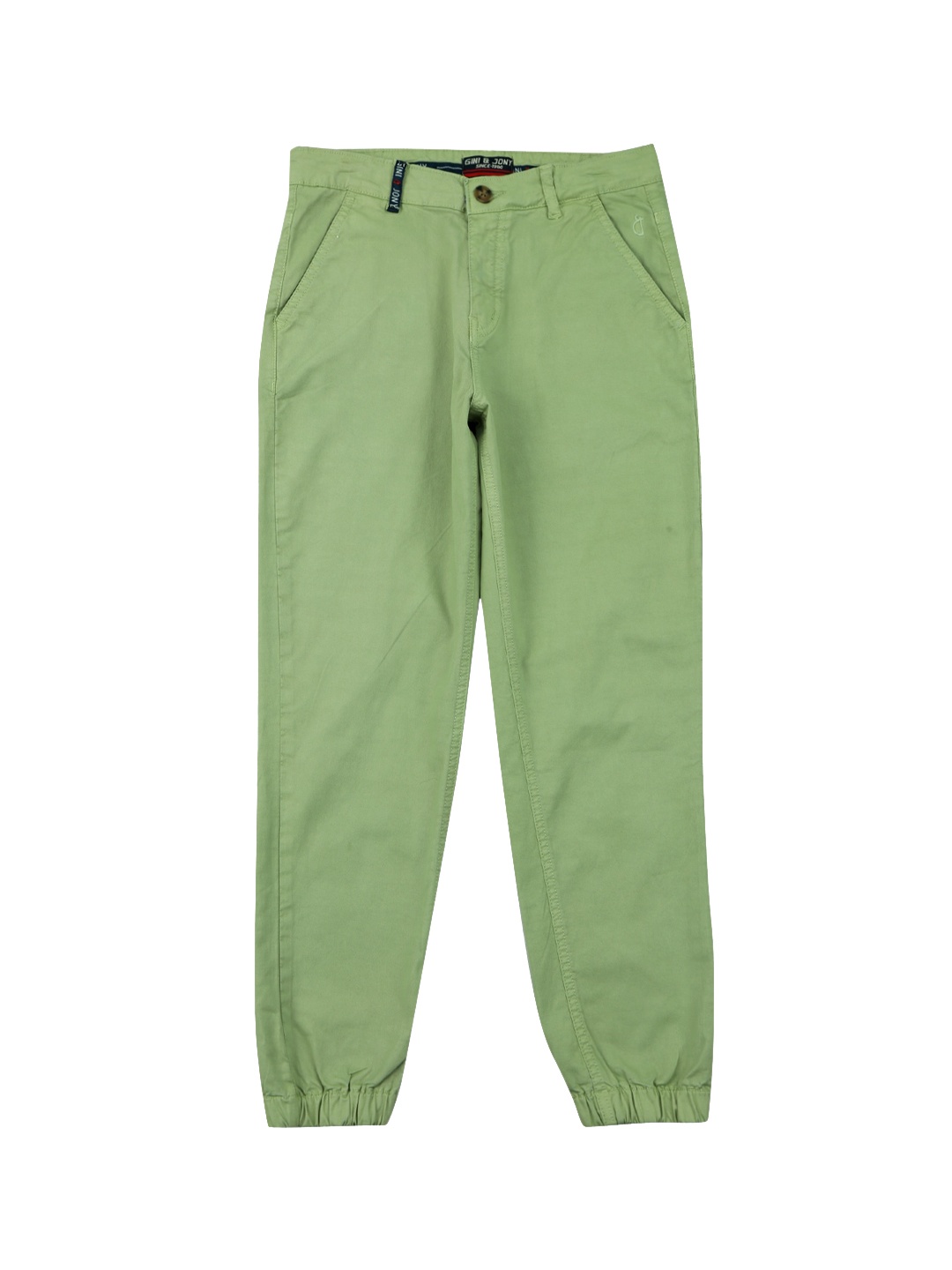 

Gini and Jony Boys Cotton Joggers Trousers, Green