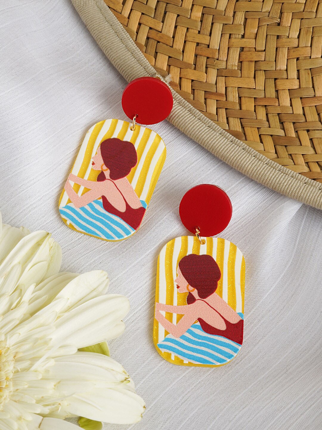 

JOKER & WITCH Contemporary Drop Earrings, Orange