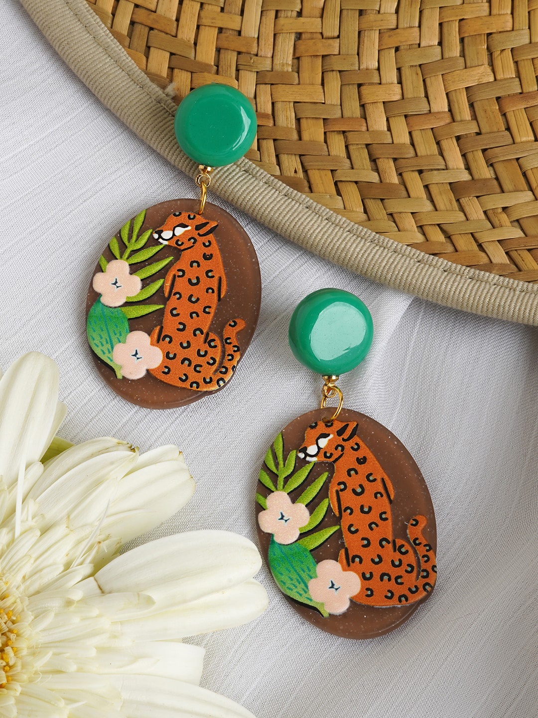 

JOKER & WITCH Into The Wild Contemporary Drop Earrings, Green