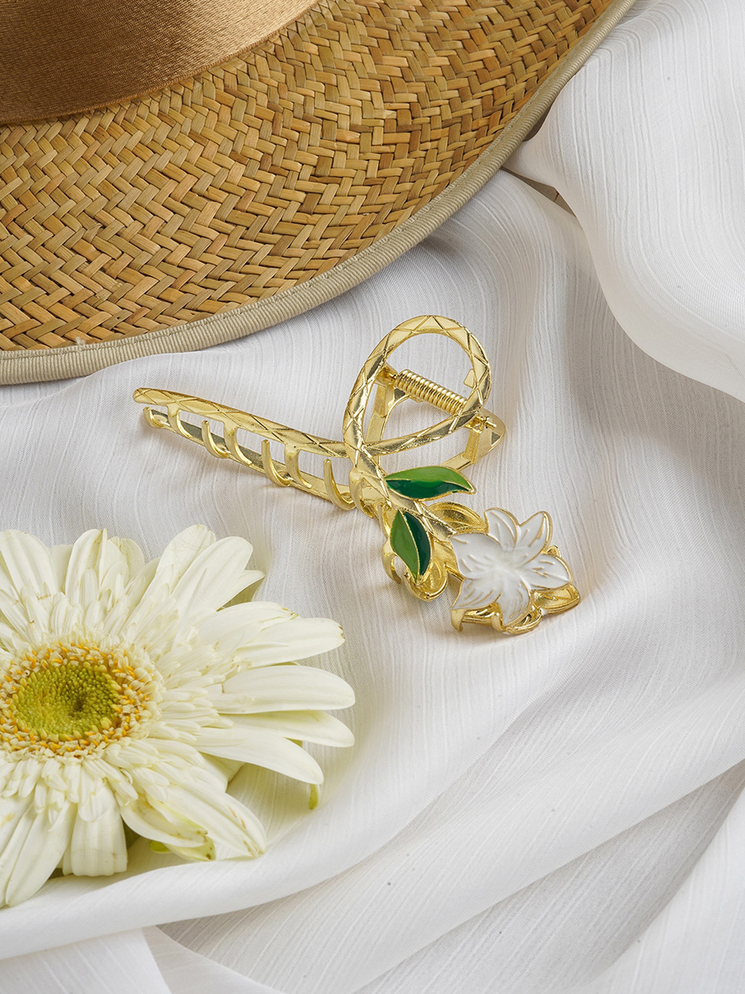 

JOKER & WITCH Women Floral Claw Clip, Gold