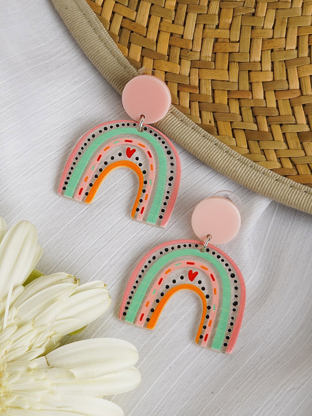 

JOKER & WITCH Contemporary Drop Earrings, Pink