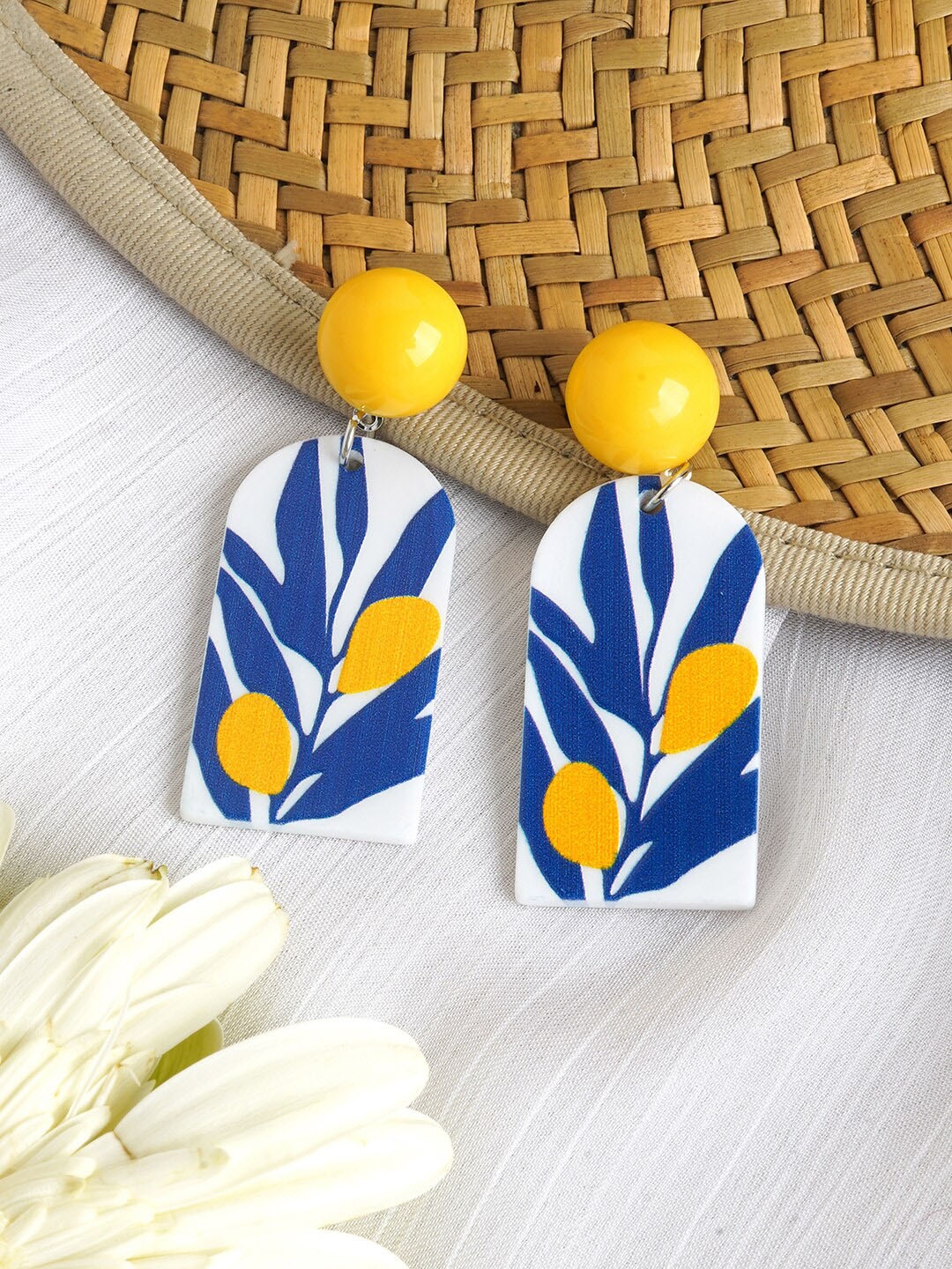 

JOKER & WITCH Geometric Drop Earrings, Yellow