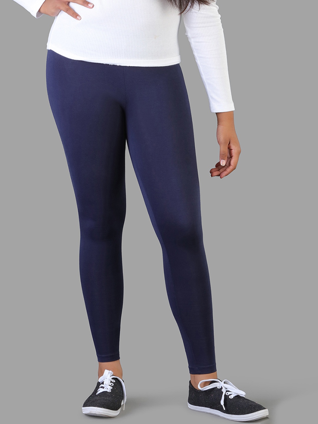 

TWIN BIRDS Girls Pure Cotton Tailored-Fit Ankle-Length Legging, Navy blue