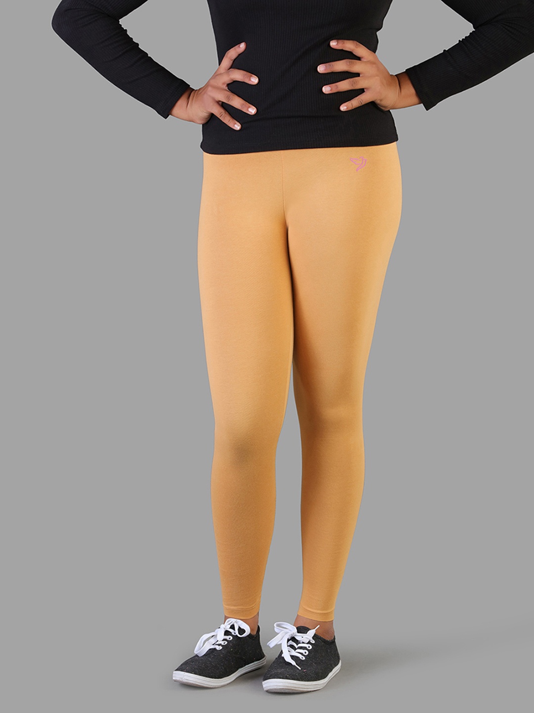 

TWIN BIRDS Girls Ankle-Length Tailored-Fit Pure Cotton Legging, Beige