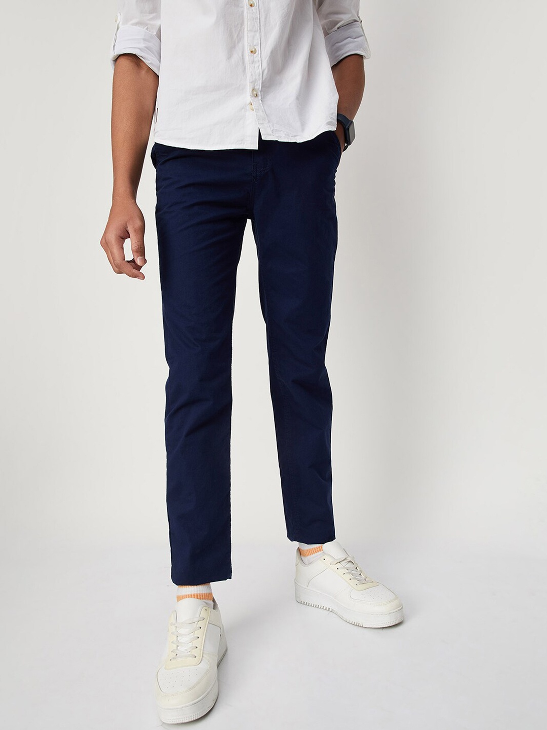 

max Boys Cotton Chinos Trousers, Blue