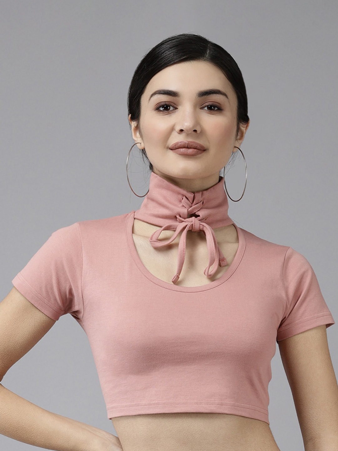 

The Dry State Tie-Up Detail Cotton Crop Top, Rose