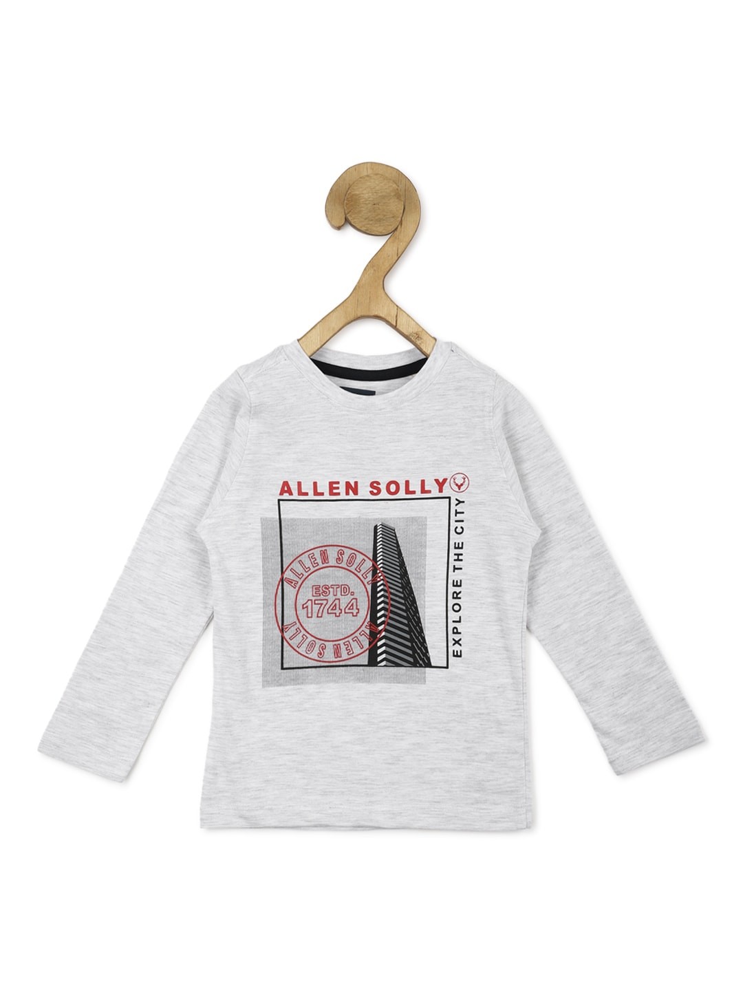 

Allen Solly Junior Boys Typography Printed Long Sleeves T-shirt, Grey
