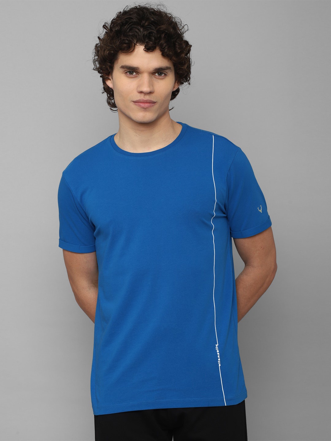 

Allen Solly Short Sleeve Round Neck Casual Slim Fit T-shirt, Blue