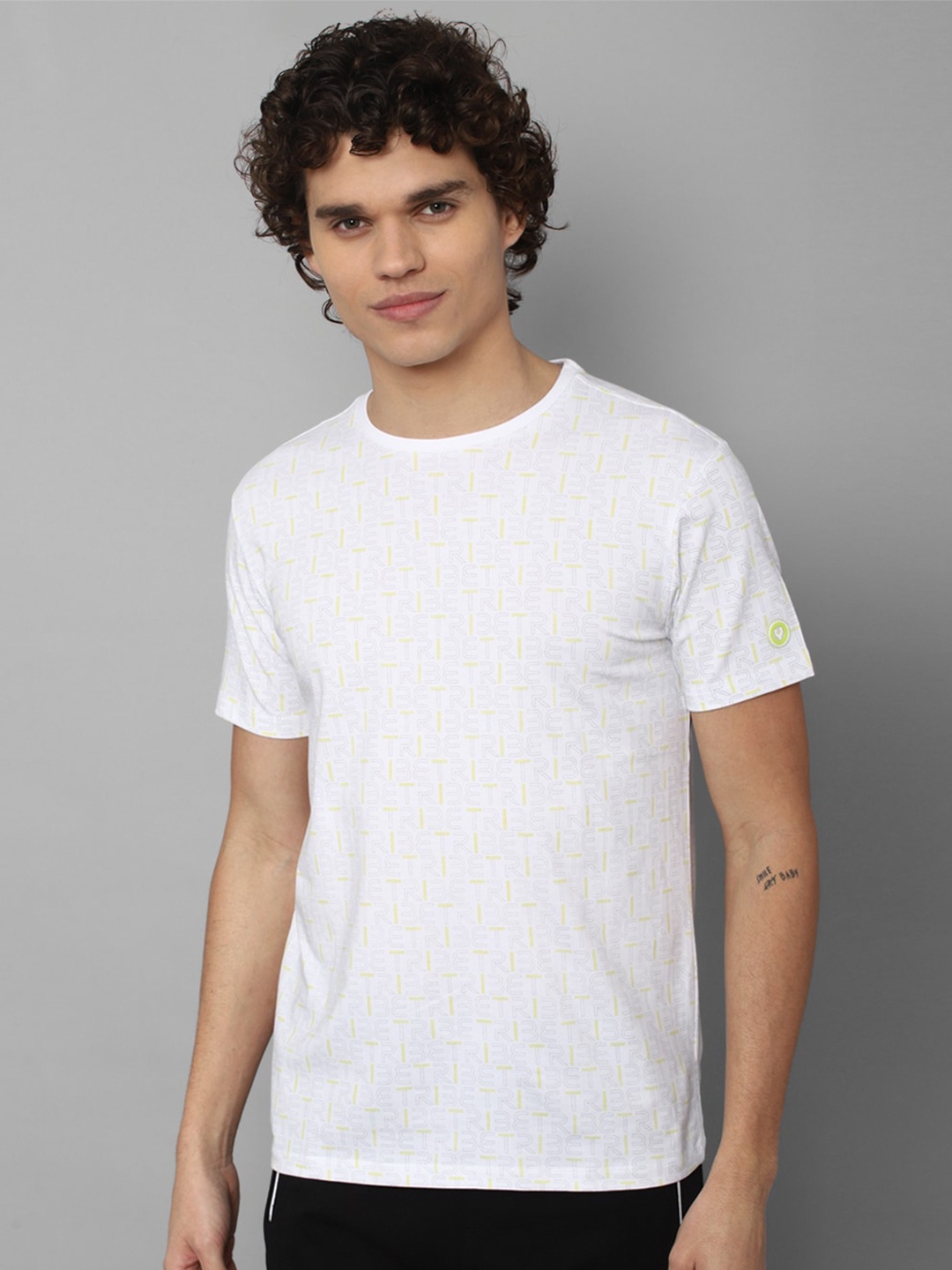 

Allen Solly Typography Printed Round Neck Slim Fit T-shirt, White