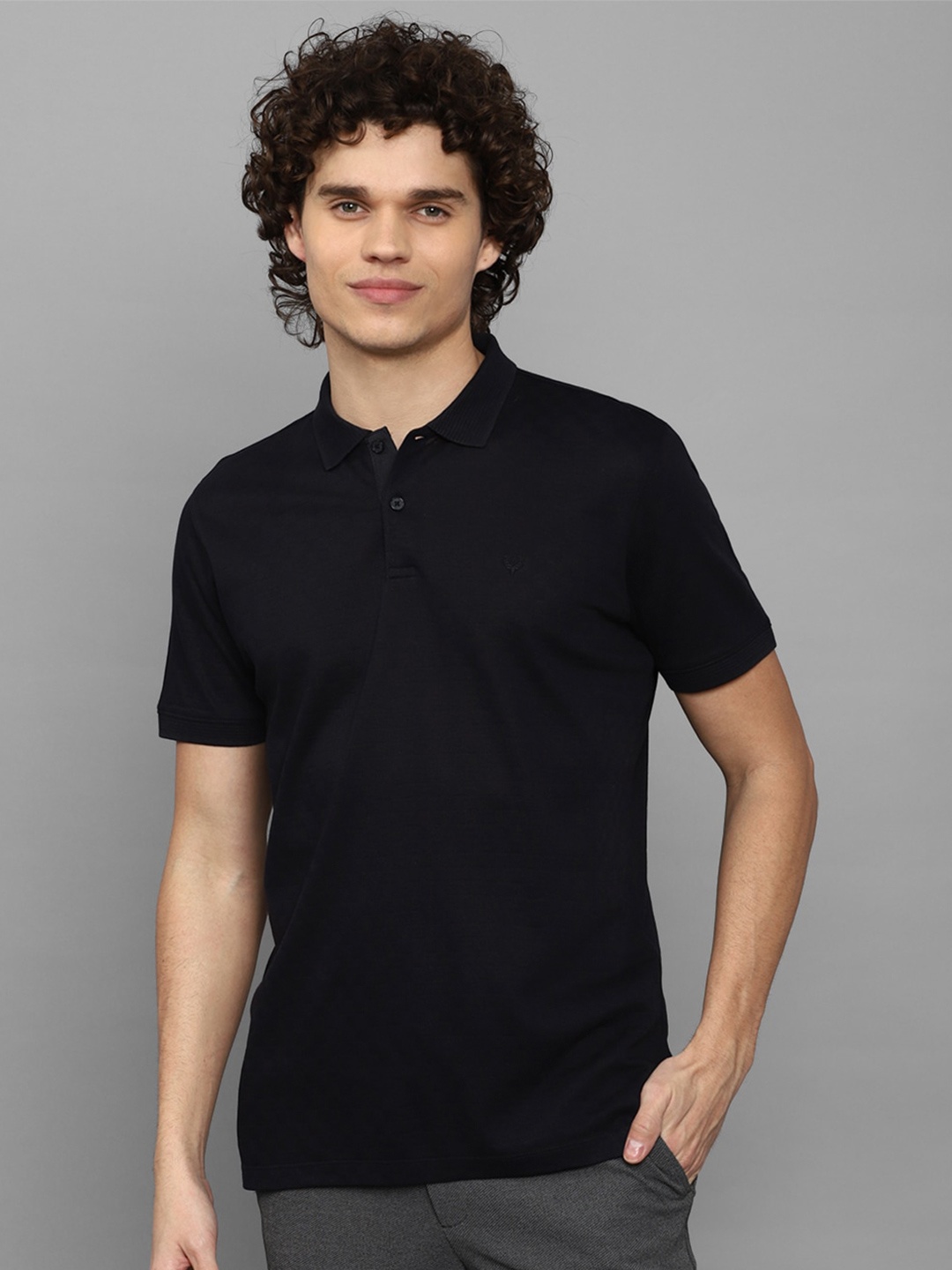 

Allen Solly Polo Collar Pure Cotton T-shirt, Black