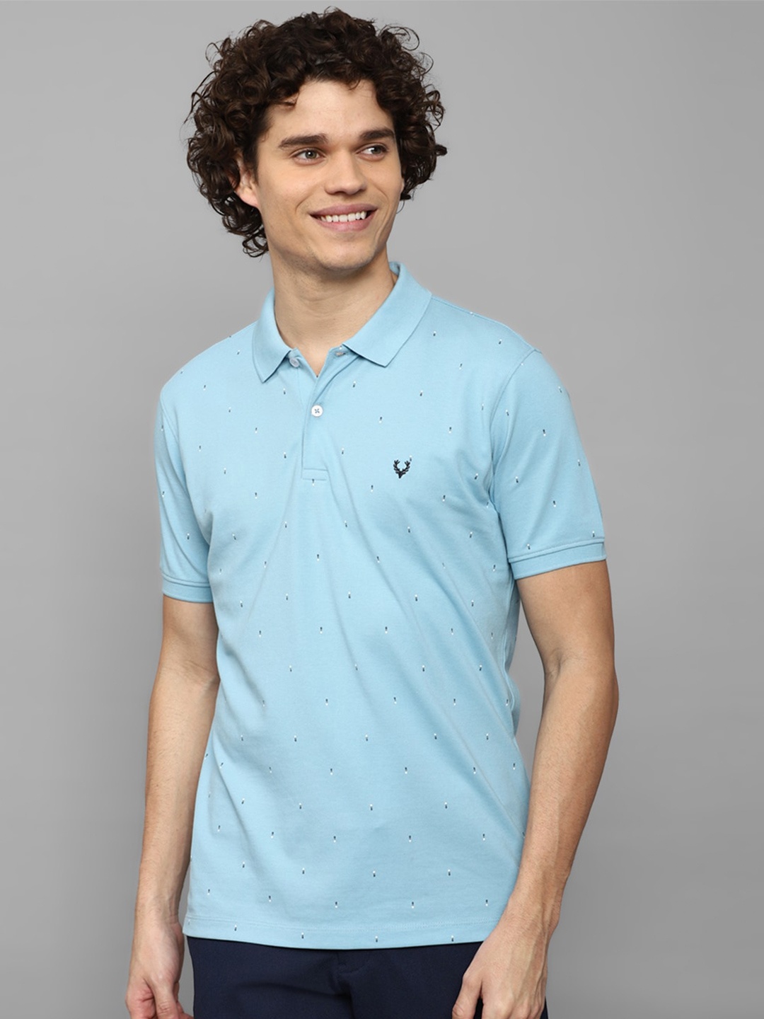 

Allen Solly Short Sleeve Polo Pure Cotton T-shirt, Blue