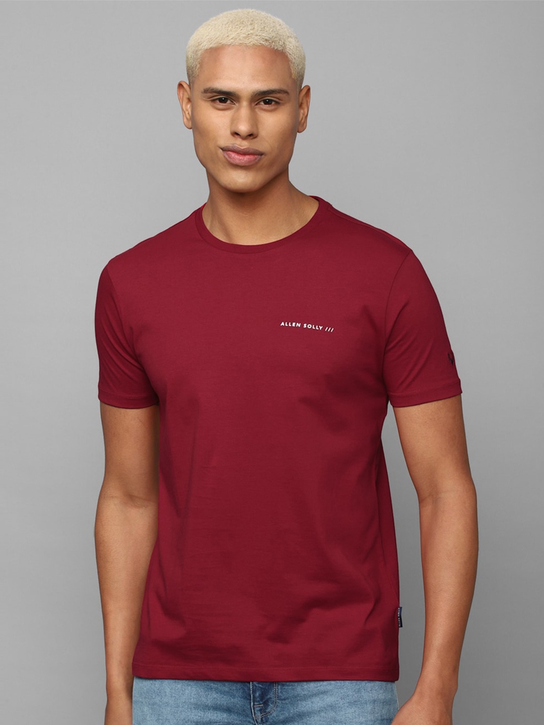 

Allen Solly Round Neck Pure Cotton T-shirt, Maroon