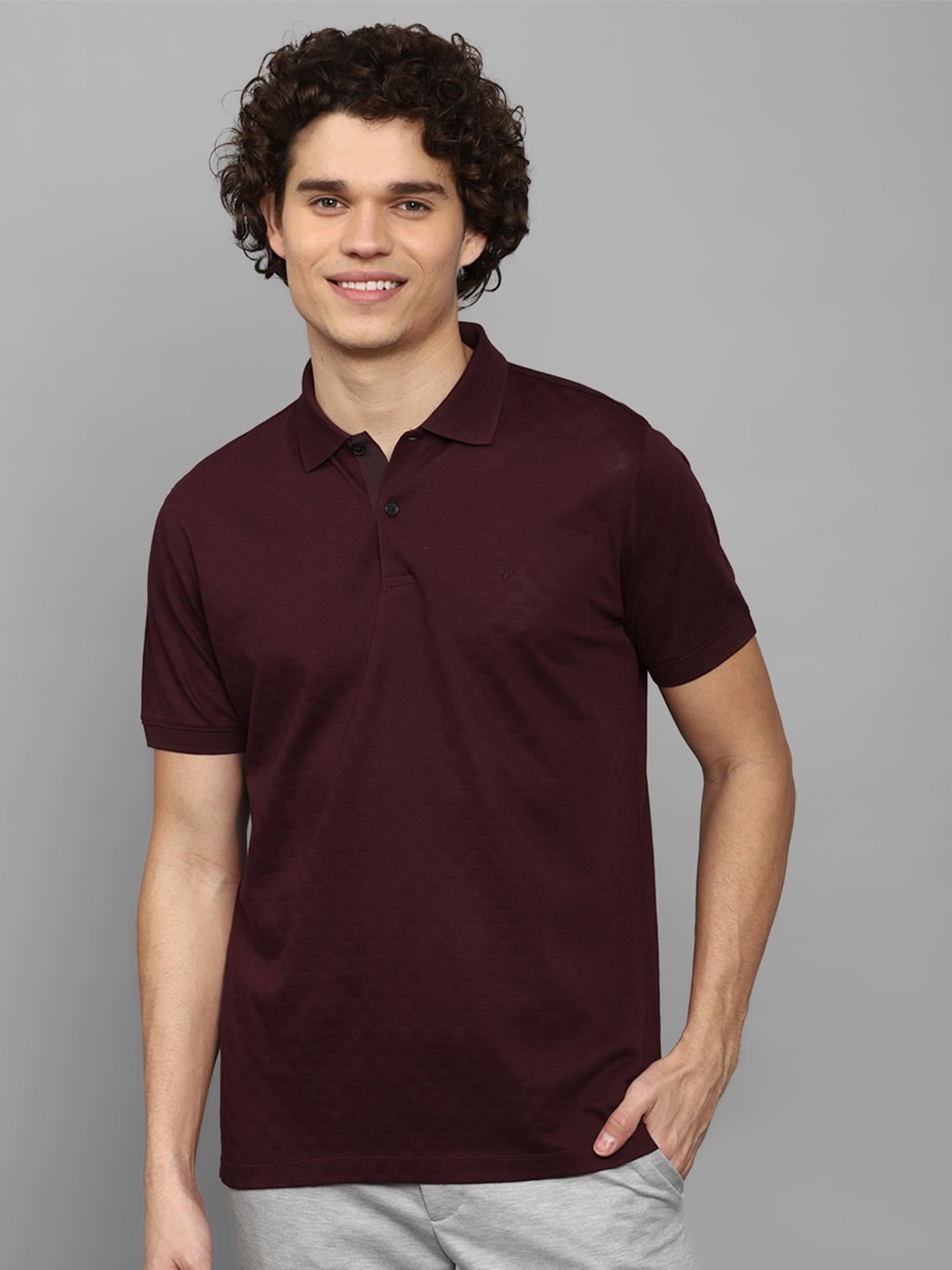 

Allen Solly Polo Collar Pure Cotton T-shirt, Maroon