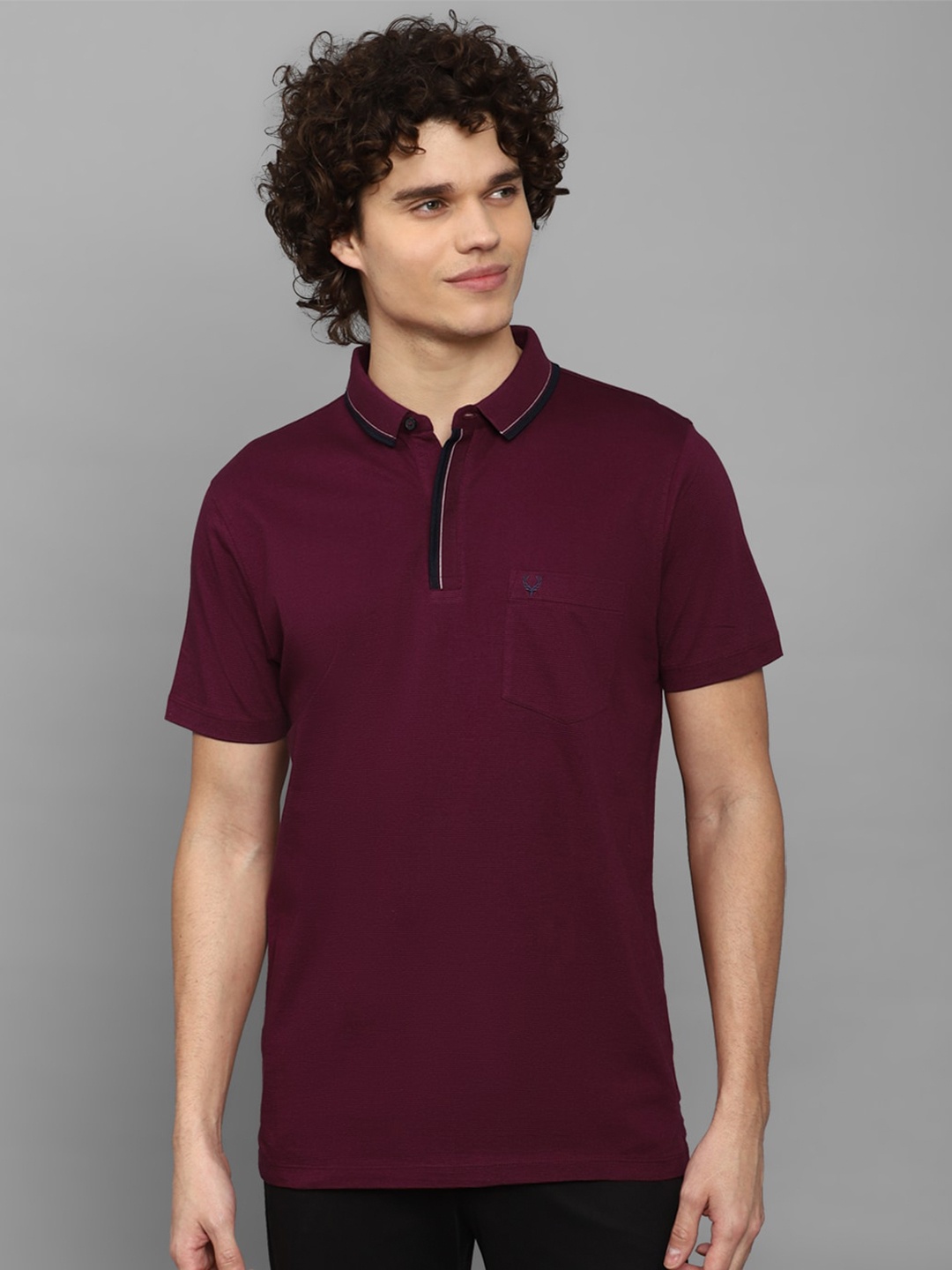 

Allen Solly Polo Collar Pure Cotton T-shirt, Purple