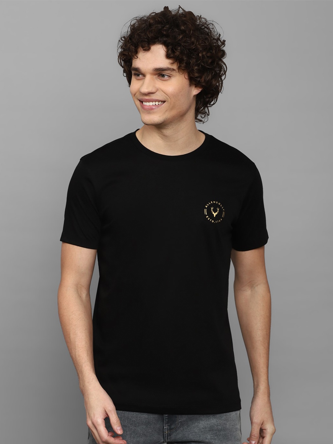 

Allen Solly Pure Cotton Slim Fit T-shirt, Black