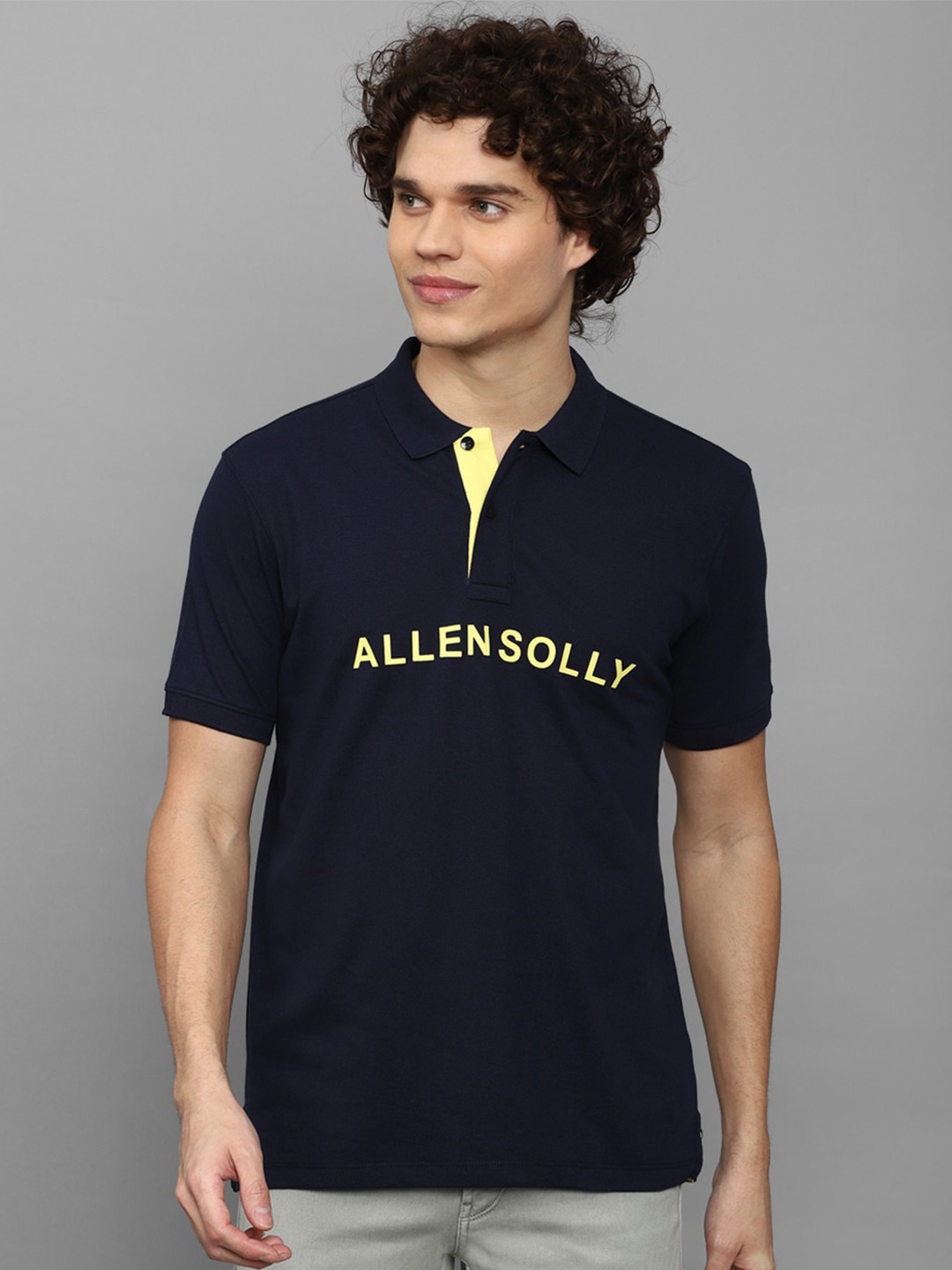 

Allen Solly Sport Typography Printed Polo Collar T-shirt, Navy blue