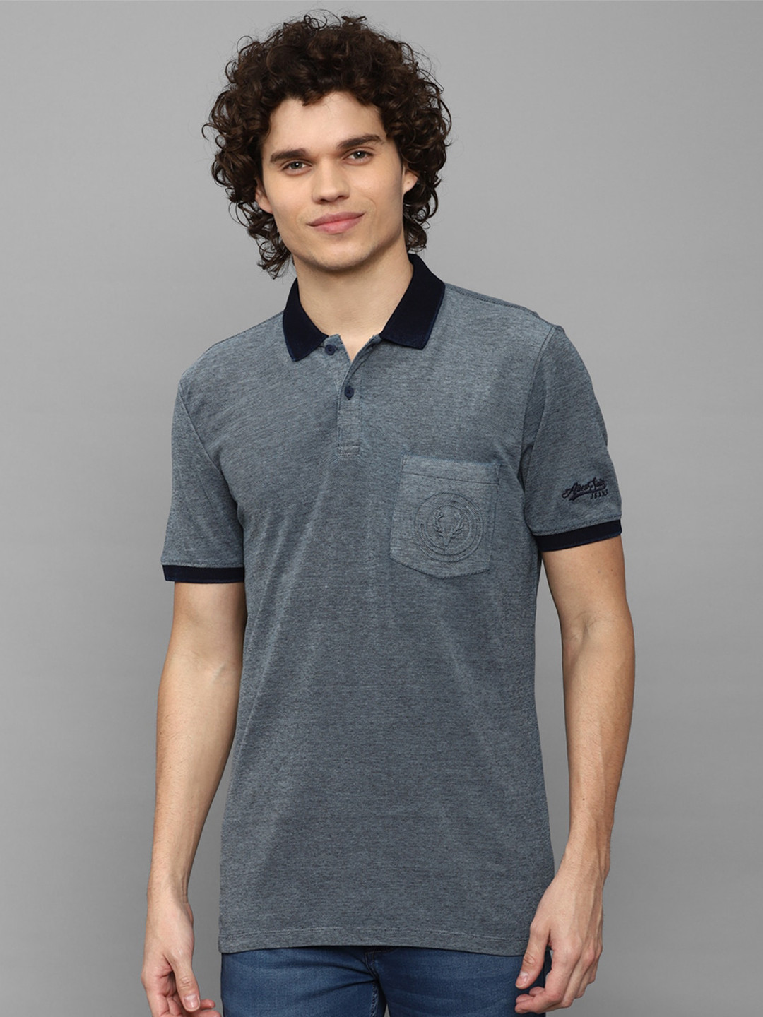 

Allen Solly Sport Polo Collar Pure Cotton T-shirt, Grey