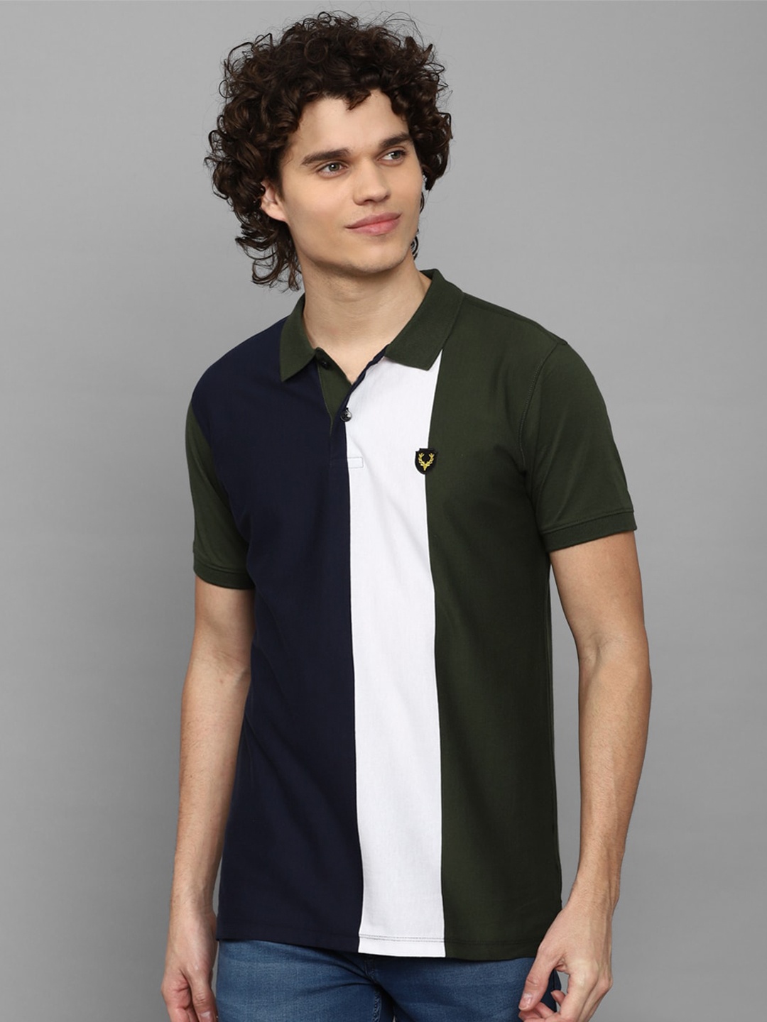 

Allen Solly Sport Colourblocked Polo Collar T-shirt, Green